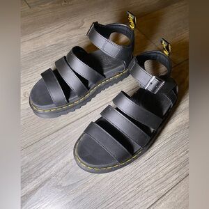 EUC Like New Dr. Martens Black Blaire Hydro Leather Sandals